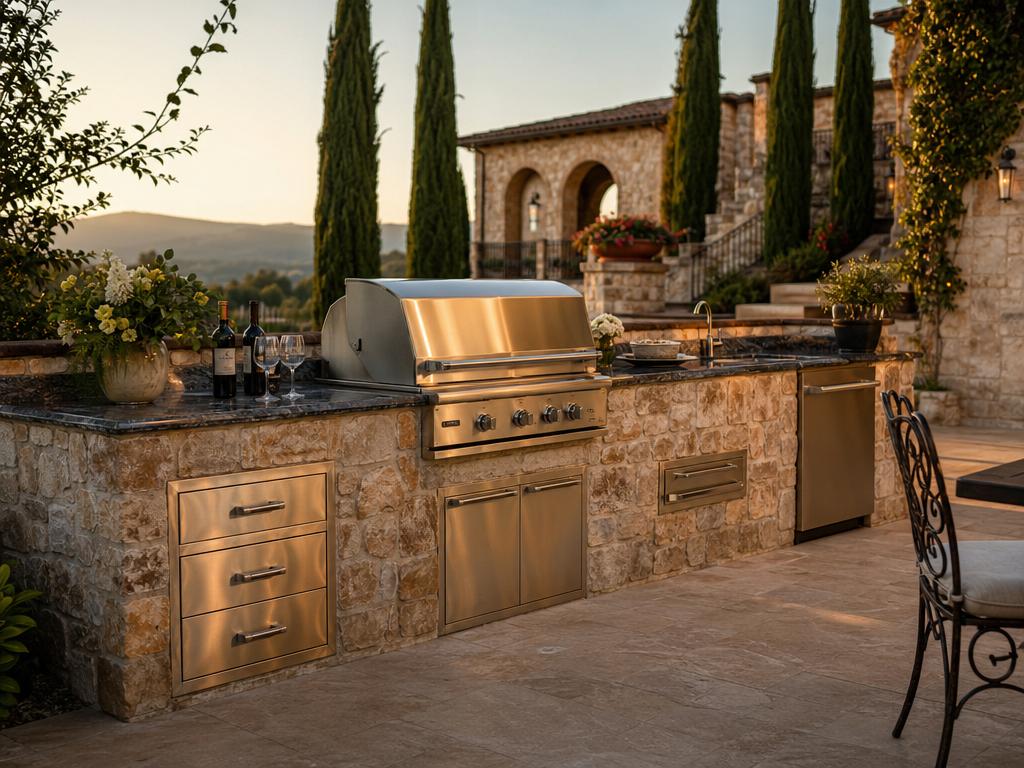 Barbecue in pietra toscana realizzato a Fiesole